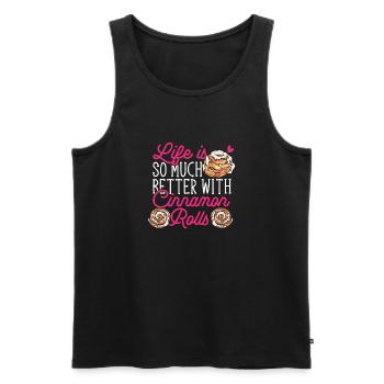 Zimtschnecke - Männer Premium Bio Tank Top - Schwarz - Vorne - Michal (187cm)