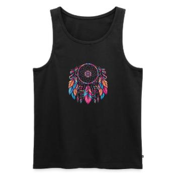 Amerikanische Ureinwohner Indigener Traumfänger - Männer Premium Bio Tank Top - Schwarz - Vorne - AI Model Male 178 light (178cm)