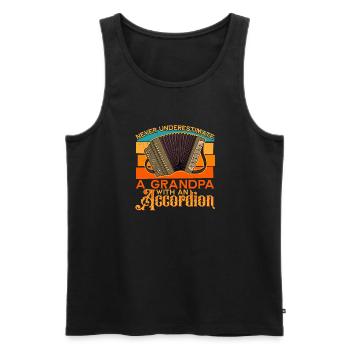 Volksmusik Musikinstrument Akkordeon Musik - Männer Premium Bio Tank Top - Schwarz - Vorne - Michal (187cm)