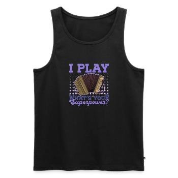 Musiker Musik Akkordeon Volksmusik Akkordeon - Männer Premium Bio Tank Top - Schwarz - Vorne - Michal (187cm)