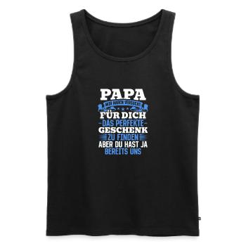 Papa, tu nous as déjà le cadeau parfait - Débardeur bio Premium Homme - noir - Devant - Michal (187cm)