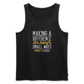 Enseignante de maternelle Éducatrice de centre de garde - Débardeur bio Premium Homme - noir - Devant - AI Model Male 178 light (178cm)