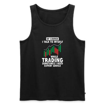 Trading Crypto Stock Market Investor Day Trader - Débardeur bio Premium Homme - noir - Devant - Michal (187cm)