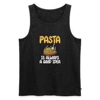 Pasta Lover Gifts - Männer Premium Bio Tank Top - Schwarz - Vorne - Michal (187cm)