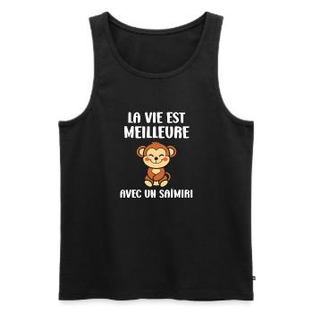 Singe Saïmiri - Débardeur bio Premium Homme - noir - Devant - Michal (187cm)