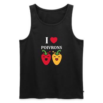 Humour poivron - Débardeur bio Premium Homme - noir - Devant - Michal (187cm)