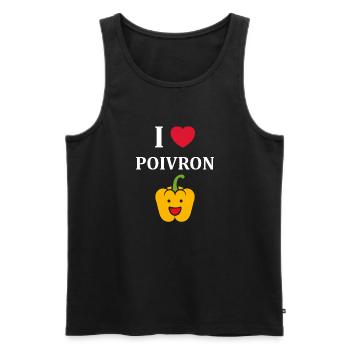 Humour poivron - Débardeur bio Premium Homme - noir - Devant - Michal (187cm)