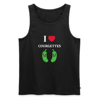 courgette - Débardeur bio Premium Homme - noir - Devant - Michal (187cm)