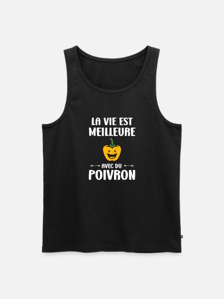 Humour poivron - Débardeur bio Premium Homme - noir