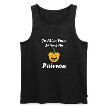 Humour poivron - Débardeur bio Premium Homme - noir - Devant - Michal (187cm)