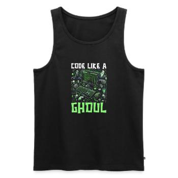 Funny Halloween Costume Computer Gamer - Men's Premium Organic Tank Top - black - Front - AI Model Male 178 light (178cm)