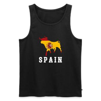 Spanisch Flagge Spanien Europa Reisen Madrid - Männer Premium Bio Tank Top - Schwarz - Vorne - Michal (187cm)