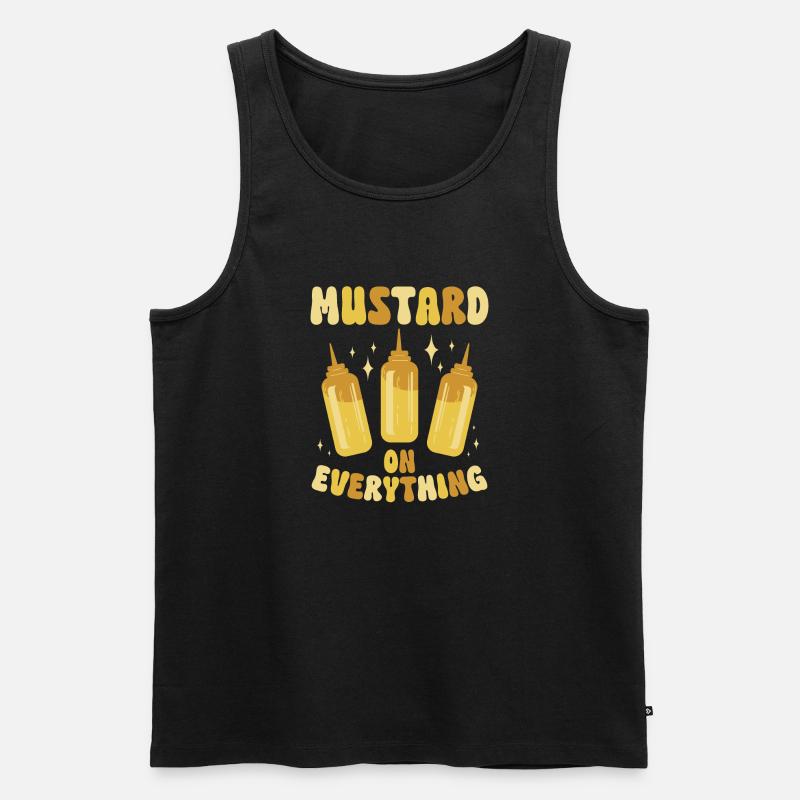 Senf Mustard - Männer Premium Bio Tank Top - Schwarz
