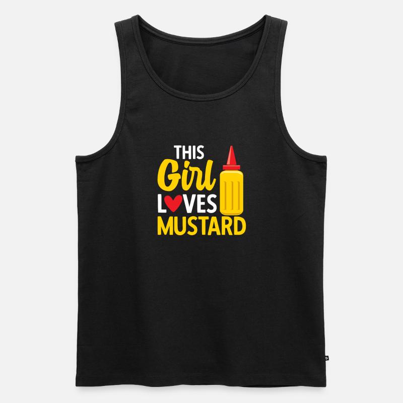Senf Mustard - Männer Premium Bio Tank Top - Schwarz