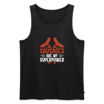 Sausage Lover - Men's Premium Organic Tank Top - black - Front - Michal (187cm)