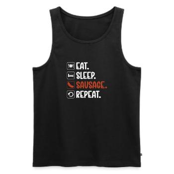 Sausage Lover - Men's Premium Organic Tank Top - black - Front - Michal (187cm)