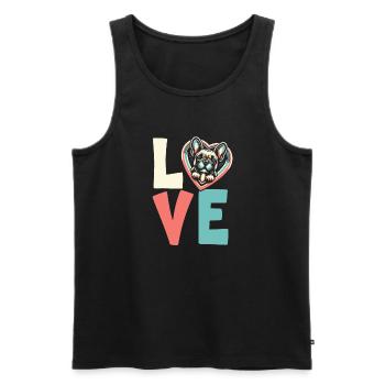 French Bulldog Dog Lovers - Men's Premium Organic Tank Top - black - Front - AI Model Male 178 light (178cm)
