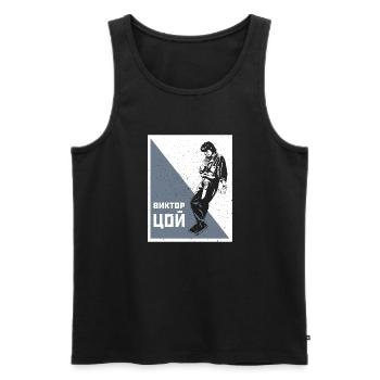 Kino UdSSR Musik Musiker Russland Zoi Sowjet - Männer Premium Bio Tank Top - Schwarz - Vorne - AI Model Male 178 light (178cm)