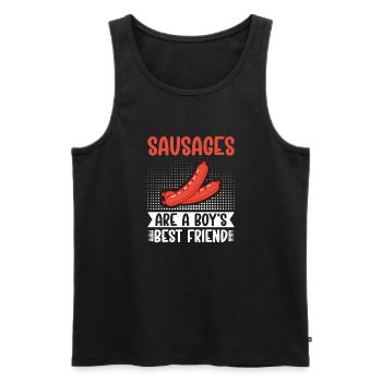 Sausage Lover - Männer Premium Bio Tank Top - Schwarz - Vorne - AI Model Male 178 light (178cm)