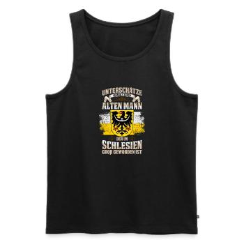 Schlesien Wappen Provinz Schlesisch Region - Männer Premium Bio Tank Top - Schwarz - Vorne - Michal (187cm)