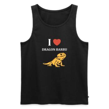Dragon barbu - Débardeur bio Premium Homme - noir - Devant - Michal (187cm)