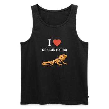 Dragon barbu - Débardeur bio Premium Homme - noir - Devant - Michal (187cm)