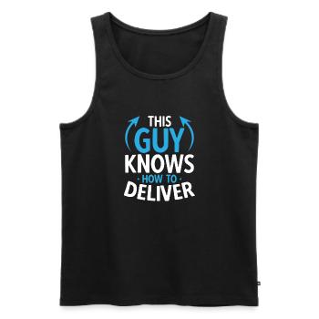 Lieferant Paket Lieferung - Männer Premium Bio Tank Top - Schwarz - Vorne - AI Model Male 178 light (178cm)