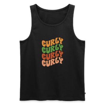 Lockiges Haar Afro Locken Natürliches Haar - Männer Premium Bio Tank Top - Schwarz - Vorne - Michal (187cm)
