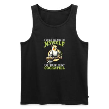 Cockatiel Lover Parrot - Men's Premium Organic Tank Top - black - Front - Michal (187cm)