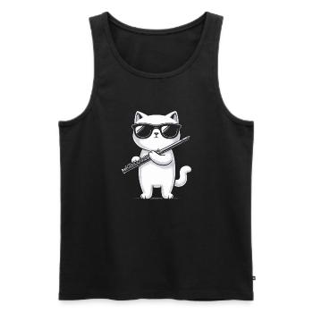 Flötenspieler Flötist Musiker Holzbläser Musical - Männer Premium Bio Tank Top - Schwarz - Vorne - AI Model Male 178 light (178cm)
