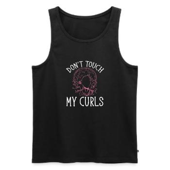 Lockiges Haar Afro Locken Natürliches Haar - Männer Premium Bio Tank Top - Schwarz - Vorne - Michal (187cm)