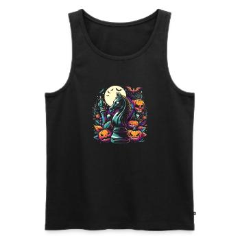 Drôle de costume d’Halloween pour un joueur d’échecs, - Débardeur bio Premium Homme - noir - Devant - Michal (187cm)