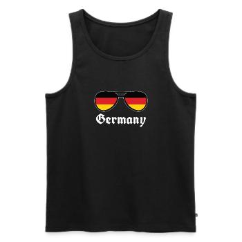 Lunettes de soleil drapeau allemand, Allemagne - Débardeur bio Premium Homme - noir - Devant - Michal (187cm)