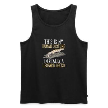 Leopardgecko Reptil Haustier Gecko - Männer Premium Bio Tank Top - Schwarz - Vorne - Michal (187cm)
