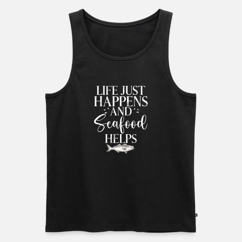Seafood Lover Gift - Männer Premium Bio Tank Top - Schwarz