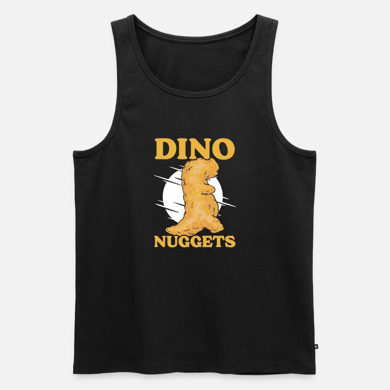 Pépite de poulet Dino de restauration rapide - Débardeur bio Premium Homme - noir