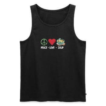 Soup Lovers Gifts - Männer Premium Bio Tank Top - Schwarz - Vorne - Michal (187cm)
