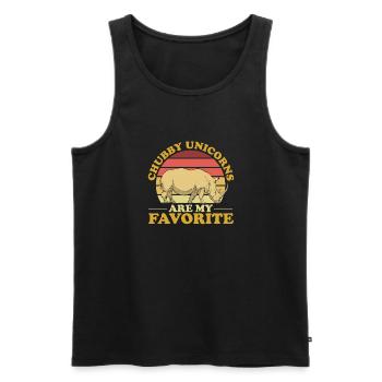 Nashorn Rhino Einhorn - Männer Premium Bio Tank Top - Schwarz - Vorne - Michal (187cm)