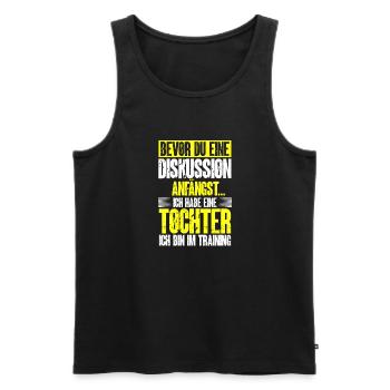 Diskussionsprofi Humor u. starke Nerven für Eltern - Männer Premium Bio Tank Top - Schwarz - Vorne - Michal (187cm)