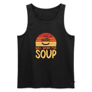 Cadeaux pour les amateurs de soupe - Débardeur bio Premium Homme - noir - Devant - Michal (187cm)