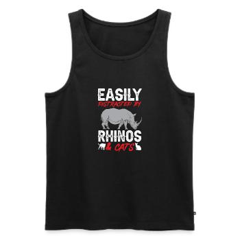 Nashorn Rhino Einhorn - Männer Premium Bio Tank Top - Schwarz - Vorne - Michal (187cm)