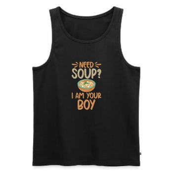 Soup Lovers Gifts - Men's Premium Organic Tank Top - black - Front - Michal (187cm)