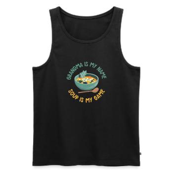 Soup Lovers Gifts - Men's Premium Organic Tank Top - black - Front - Michal (187cm)