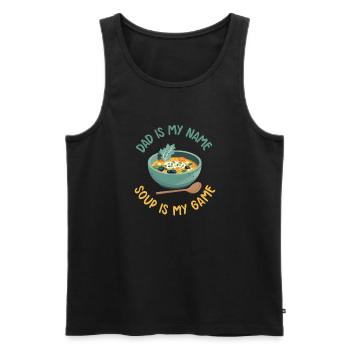 Soup Lovers Gifts - Men's Premium Organic Tank Top - black - Front - Michal (187cm)