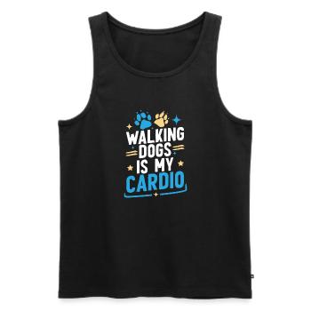 Walking the dog, walking the dog, - Men's Premium Organic Tank Top - black - Front - AI Model Male 178 light (178cm)