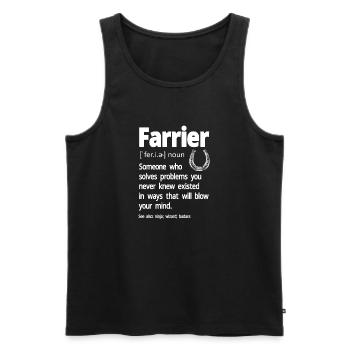 Farrier Horseshoe Horseshoeing - Men's Premium Organic Tank Top - black - Front - Michal (187cm)
