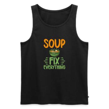 Soup Lovers Gifts - Men's Premium Organic Tank Top - black - Front - Michal (187cm)