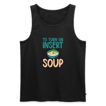 Cadeaux pour les amateurs de soupe - Débardeur bio Premium Homme - noir - Devant - Michal (187cm)