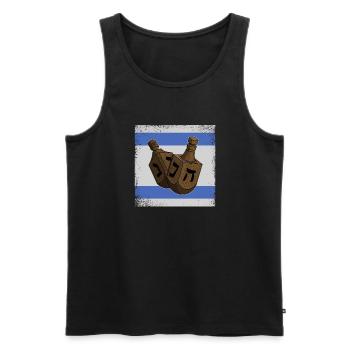 Dreidel Glücksspielzeug Dreydl Judentum Thora - Männer Premium Bio Tank Top - Schwarz - Vorne - AI Model Male 178 light (178cm)