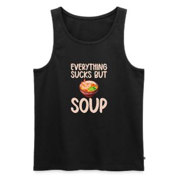 Soup Lovers Gifts - Männer Premium Bio Tank Top - Schwarz - Vorne - Michal (187cm)